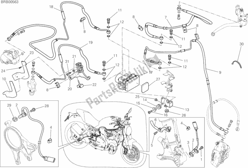 Alle onderdelen voor de Antiblokkeersysteem (abs) van de Ducati Monster 1200 S 2019